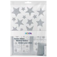 Naljepnice ukrasne za staklo A4 zvijezde pk3 heyda 20-35844 70 glitter srebrne blister (44846)