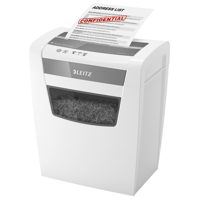 Uništavač dokumentacije 10 listova iq home leitz 80090100 bijelo/sivi (44885)