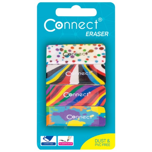 Gumica sintetička multicolour pk4 connect blister (45161)