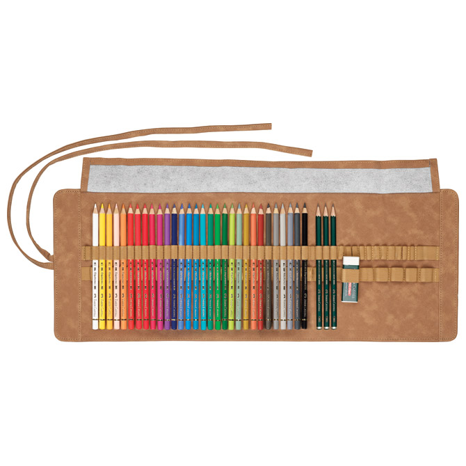 Boje drvene 30boja plus pribor u rolo etui polychromos faber castell 110030 (45175)