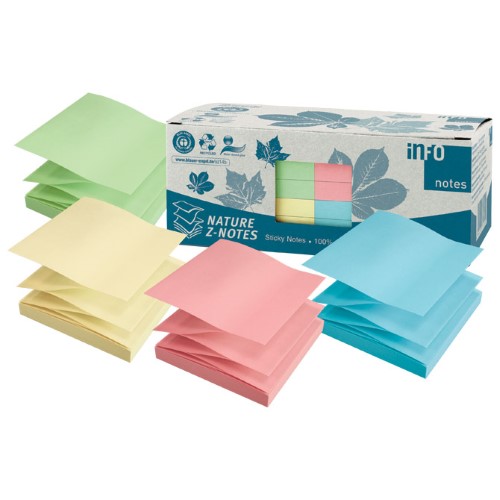 Blok samoljepljiv "z" 75x75mm 12x100l nature global notes 5644-88box sortirano (45465)