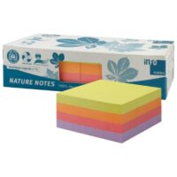 Blok samoljepljiv kocka 75x75mm 2x400l nature global notes 5654-97box sortirano (45469)