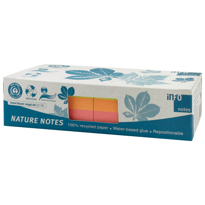 Blok samoljepljiv kocka 75x75mm 2x400l nature global notes 5654-97box sortirano (45469)