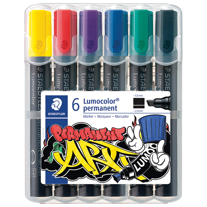 Marker permanentni 2-5mm pk6 lumocolor staedtler 350 wp6-1 sortirano blister (46995)