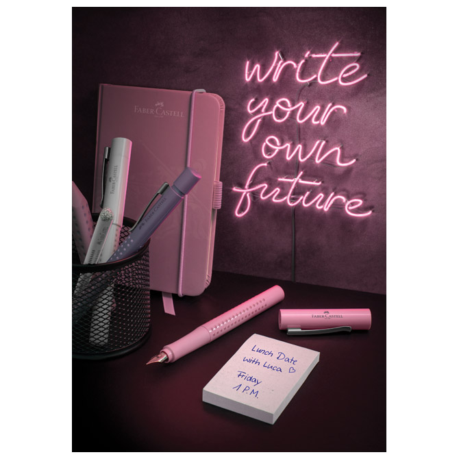 Notes 14,5x21cm karo 96l 100g s gumicom faber castell 100 278 26 rozi (47017)