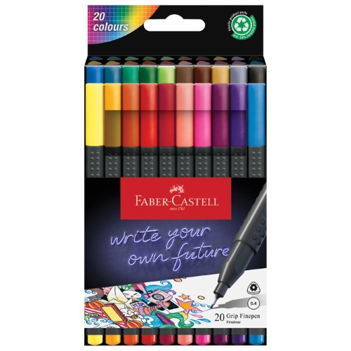 Flomaster fineliner 0,4mm grip 20boja faber castell 151620 sortirano blister (47060)