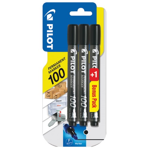 Marker permanentni 1mm okrugli vrh pk2 plus 1gratis pilot sca-100 crni blister (47184)