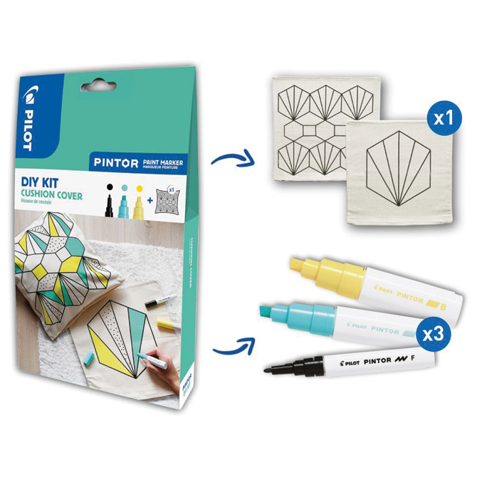 Set 3 markera i jastučnica diy kit pintor pilot blister (47314)