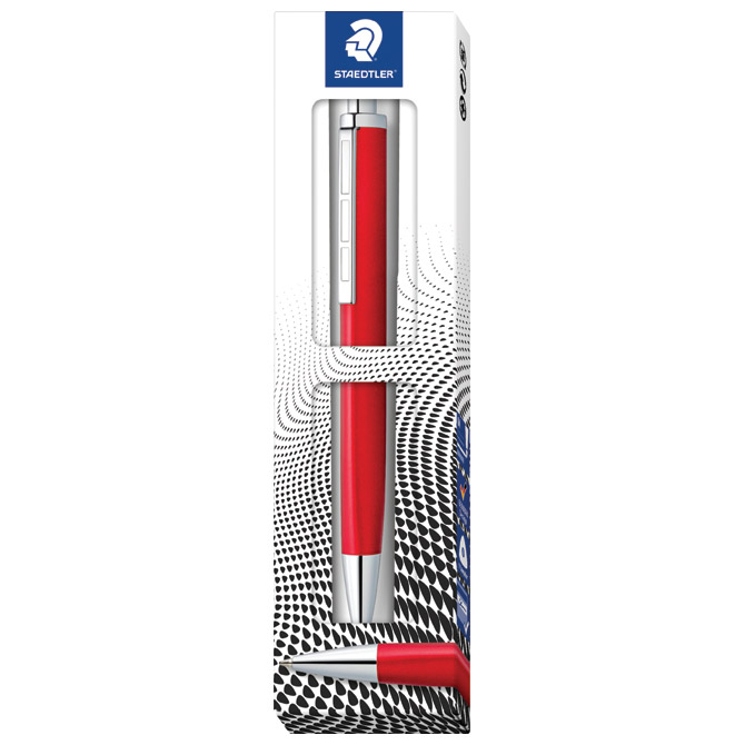 Olovka kemijska metalna triplus staedtler 444 m02-3 crvena (47582)