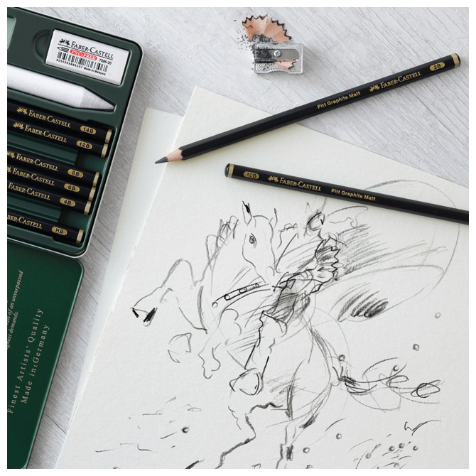 Olovka grafitna 4b pitt graphite matt faber-castell 115204 (47714)