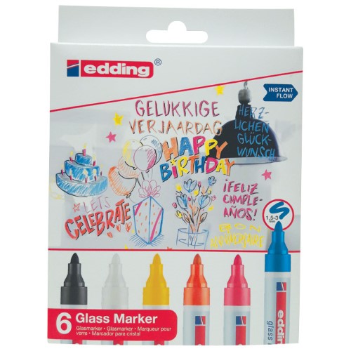 Marker za staklo 1,5-3mm edding 95/6 blister (48411)