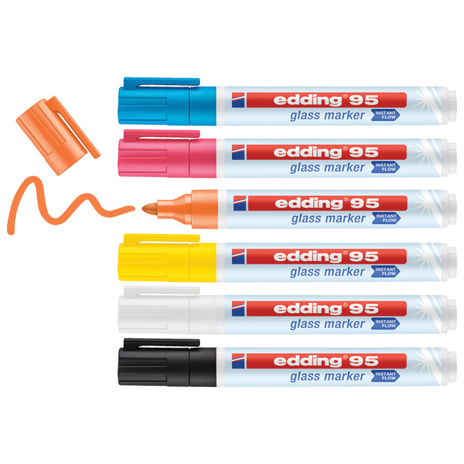 Marker za staklo 1,5-3mm edding 95/6 blister (48411)
