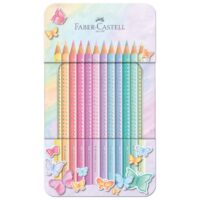 Boje drvene 12boja metalna kutija sparkle pastel faber castell 201910 (48568)