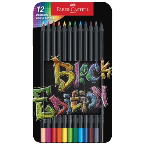 Boje drvene 12boja metalna kutija black edition faber castell 116413 (48577)