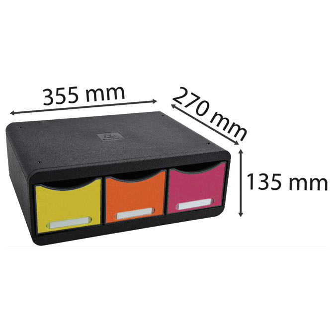 Kutija s 3 ladice A6 (rub sort boje) iderama exacompta 318798d crna/sortirano (48841)