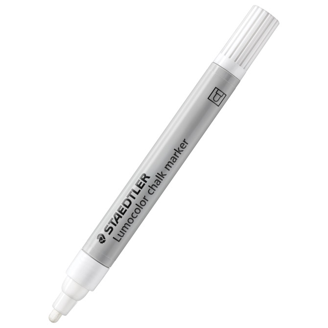 Marker-kreda za staklo 2,4mm lumocolor staedtler 344-0 bk bijeli blister (49149)