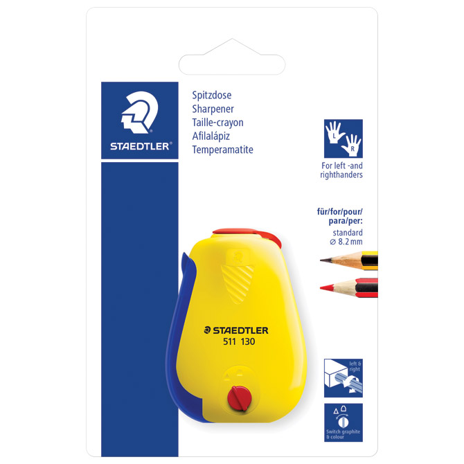 Šiljilo metalno s pvc kutijom staedtler 511 130 bk sortirano blister (49152)