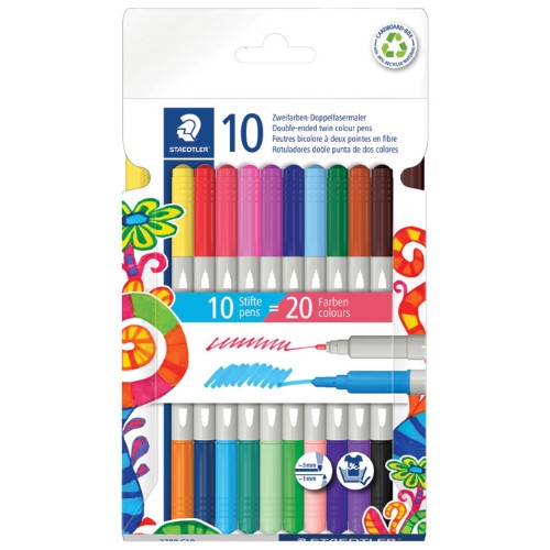 Flomaster školski 20boja obostrani pk10 staedtler 3280 c10 (49165)