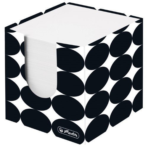 Blok kocka karton 9x9x9cm s papirom bijeli just black herlitz 50040100 (50729)