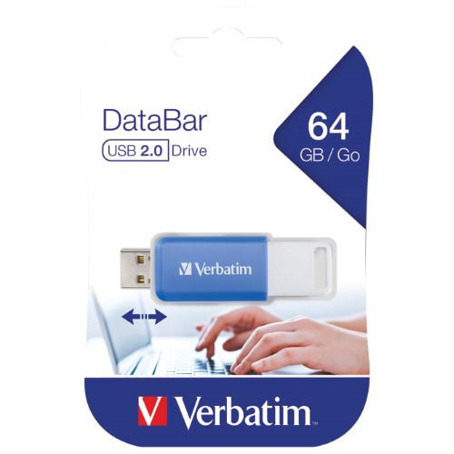 Memorija USB 64gb 2,0 databar verbatim 49455 plava blister (50887)