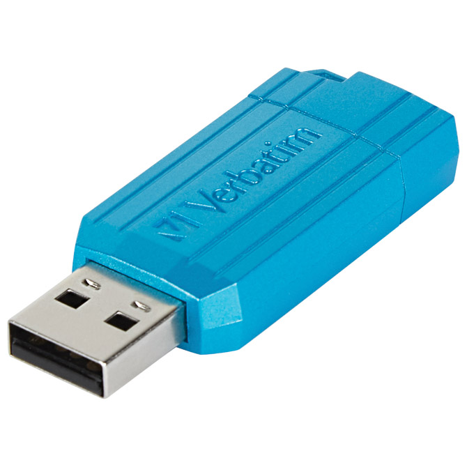 Memorija USB 64gb 2,0 pinstripe verbatim 49961 plava blister (50891)