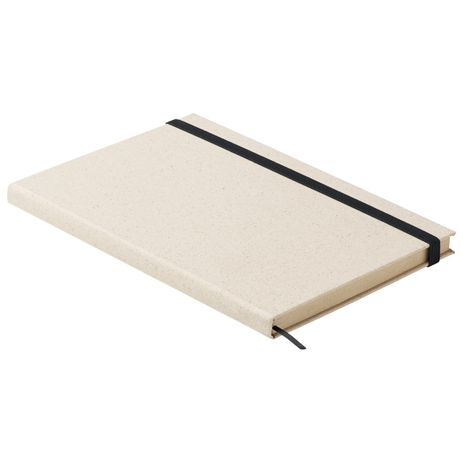 Notes A5 crte 80l od recikliranog papira i trave s gumicom midoceanbrands mo6542-13 natur (50899)