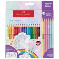 Boje drvene 18boja grip 2001 plus 6boja drvenih sparkle past, unicorn faber castell 201543 blister (5