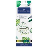 Marker obostrani akvarel 6boja lettering jungle goldfaber faber castell 164517 sort, blister (51557)