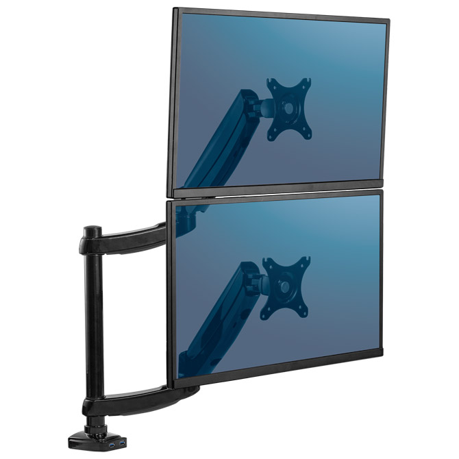 Držač za monitor dvostruki okomiti platinum fellowes 8043401 crni (51685)