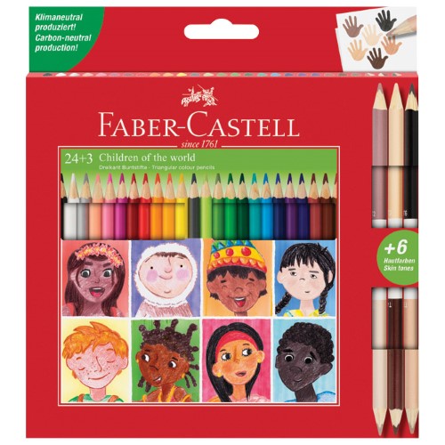 Boje drvene 24boje trokutaste plus 3boje drvene obostrane skin faber castell 511515 blister (52135)