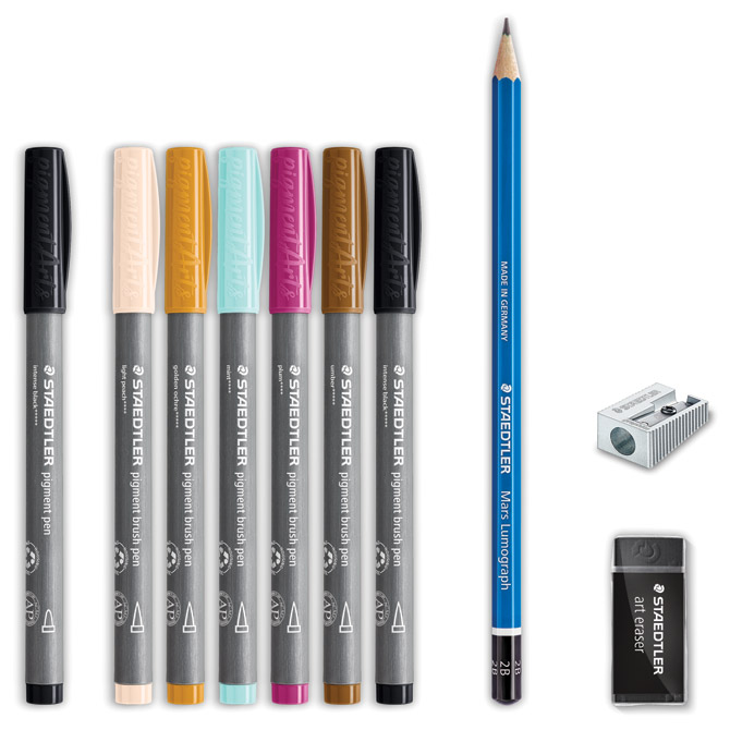 Set line art&botanical pk10 design journey staedtler 61 371-2 (52245)
