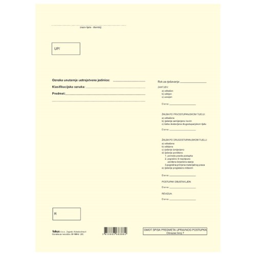 Obrazac b-148-u omot spisa upravni 120g šamoa pk10 (6489)