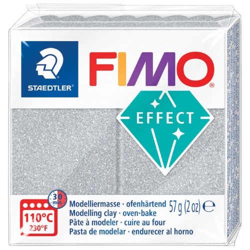 Masa za modeliranje 57g fimo effect glitter staedtler 8010-812 glitter srebrna (52499)