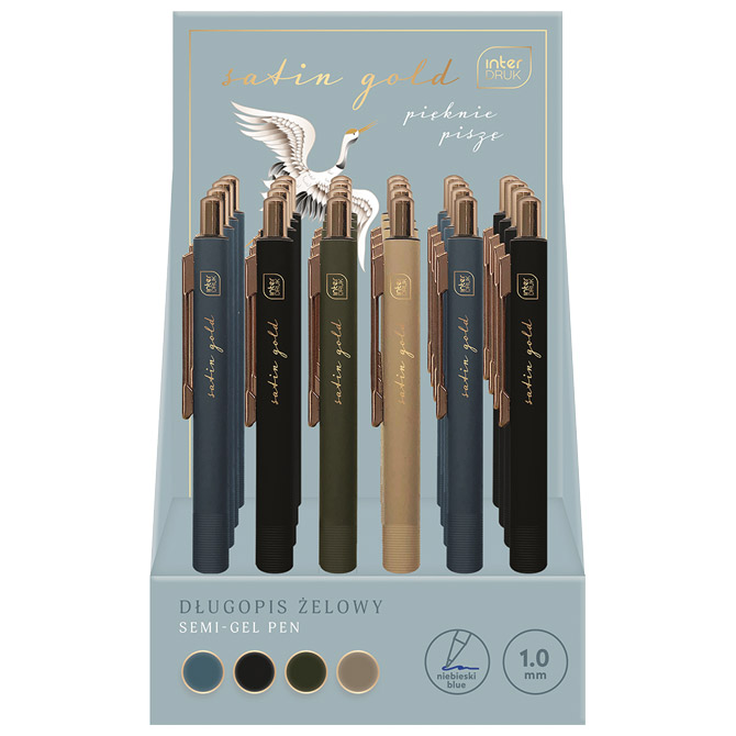 Olovka kemijska gel grip satin gold interdruk sortirano (52950)