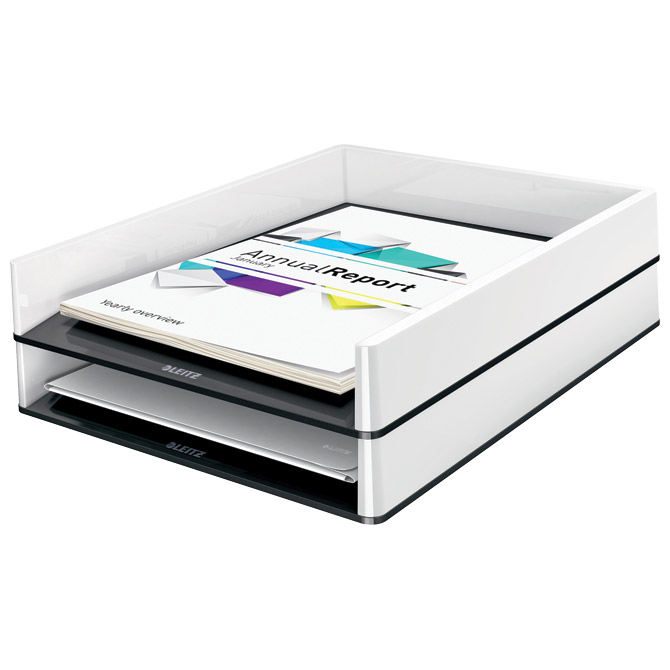Ladica za spise wow leitz 53611095 bijelo-crna (53077)