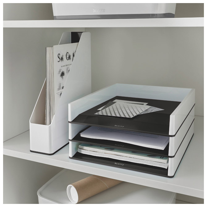 Ladica za spise wow leitz 53611095 bijelo-crna (53077)