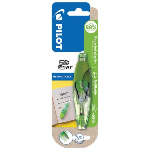 Korektor roler na klik 4mmx6m white line rt begreen pilot ecte-25k-4g-bg blister (53750)