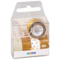 Traka deco ljepljiva 12mmx3m novogodišnja s uzorkom pk5 heyda 20-35845 38 zlatna blister (53855)