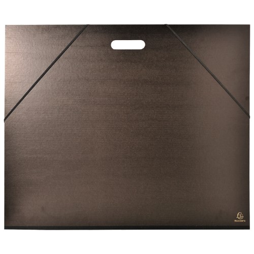 Mapa kartonska lakirana sa gumicom i integriranom ručkom 59x72cm(b2) exacompta 548900e crna (54185)