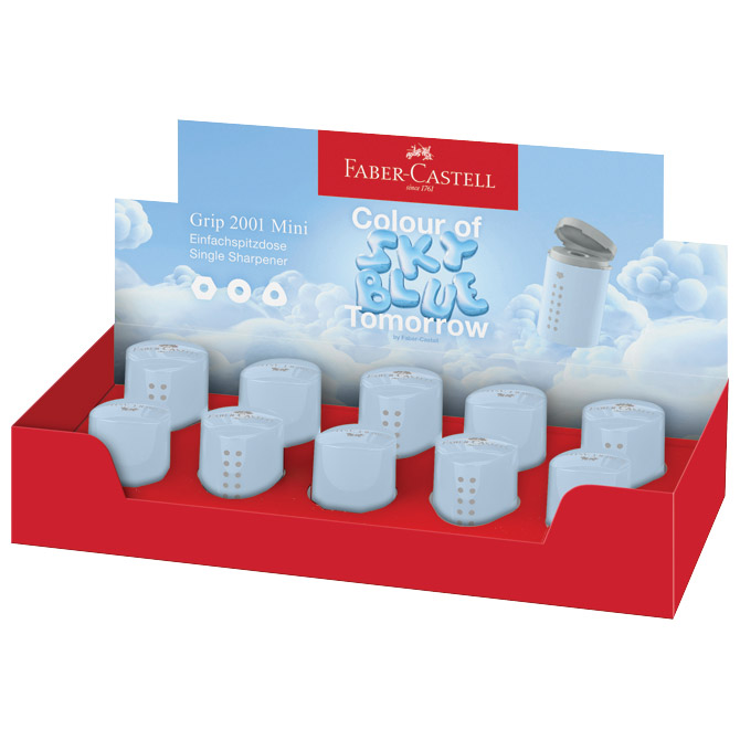 Šiljilo pvc s pvc kutijom 1rupa grip 2001 mini faber castell 183774 sky blue (54701)