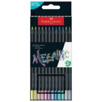 Boje drvene 12boja trokutaste black edition metallic faber castell 116415 blister (54715)