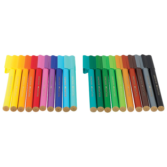 Flomaster školski 20boja u metalnoj kutiji connector t-rex faber castell 155546 (54717)
