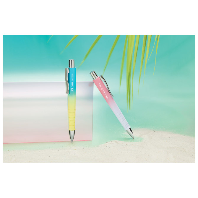 Olovka kemijska gumirana poly ball xb faber castell 241109 plavo-žuta (54929)