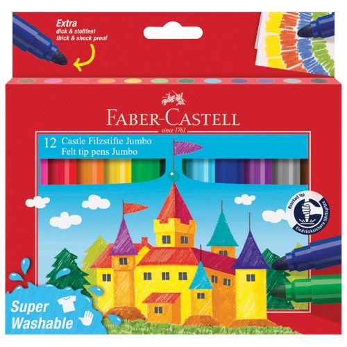 Flomaster školski 12boja jumbo kratki faber castell 154311 blister (54930)