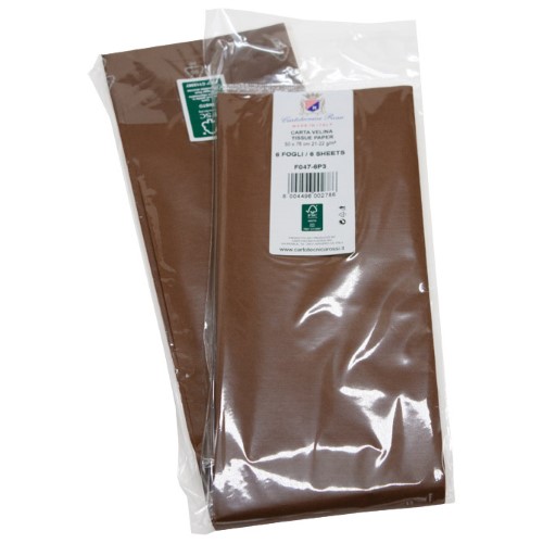 Papir ukrasni tissue 50x76 cm pk6 cartotecnica rossi f047 smeđi blister (55120)