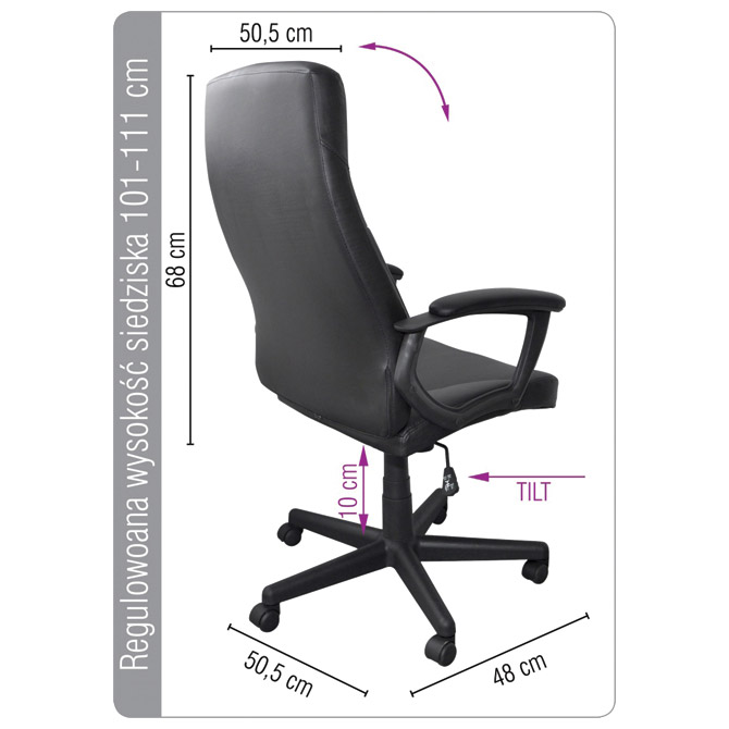 Stolica uredska "crete"office products 23023311-05 crna (55198)