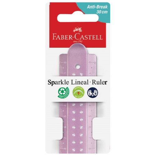 Ravnalo pvc 30cm sparkle faber-castell 172030 sort (55319)