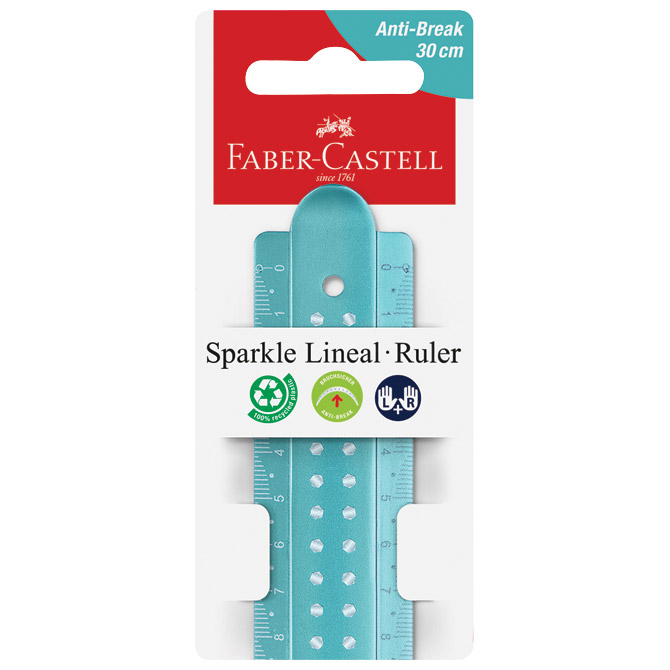 Ravnalo pvc 30cm sparkle faber-castell 172030 sort (55319)