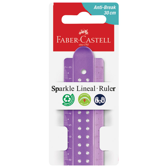 Ravnalo pvc 30cm sparkle faber-castell 172030 sort (55319)
