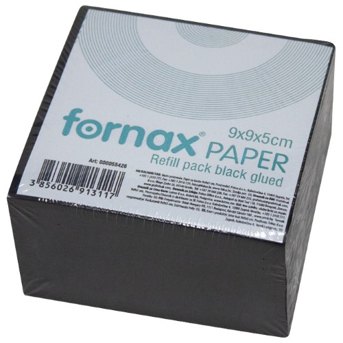 Papir za kocku 9x9x5cm ljepljeni fornax crni (55426)